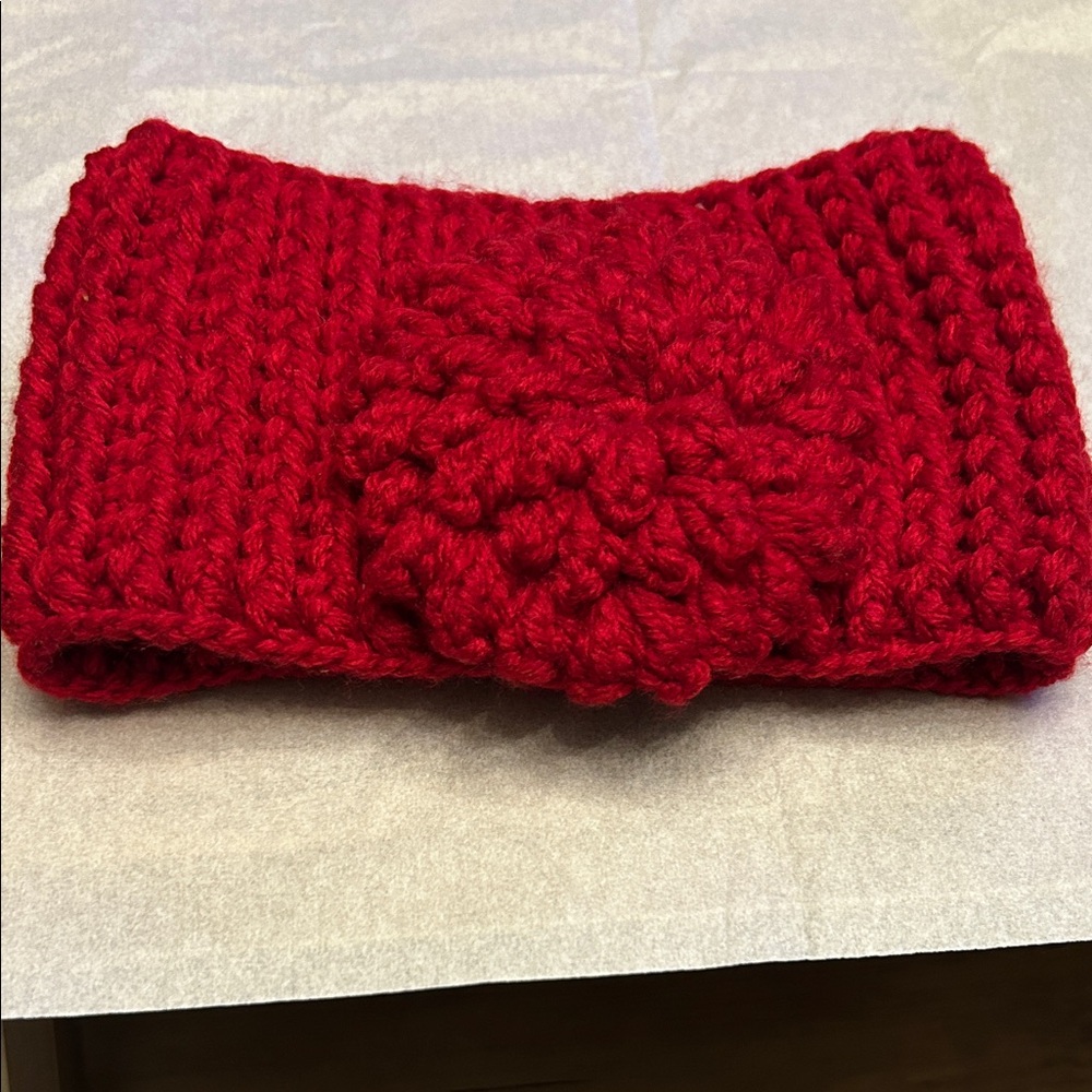 Handcrafted Red Knit Headband